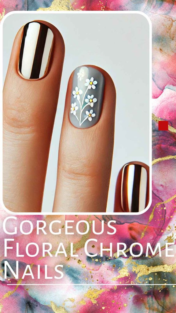 16 Trendy Floral Chrome Nail Looks You’ll Want to Copy