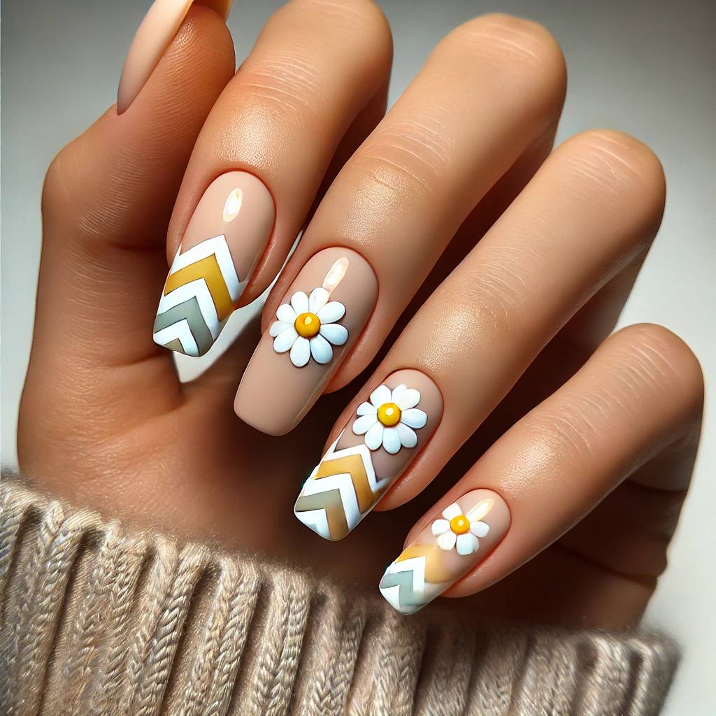 Chevrons with Daisy Details