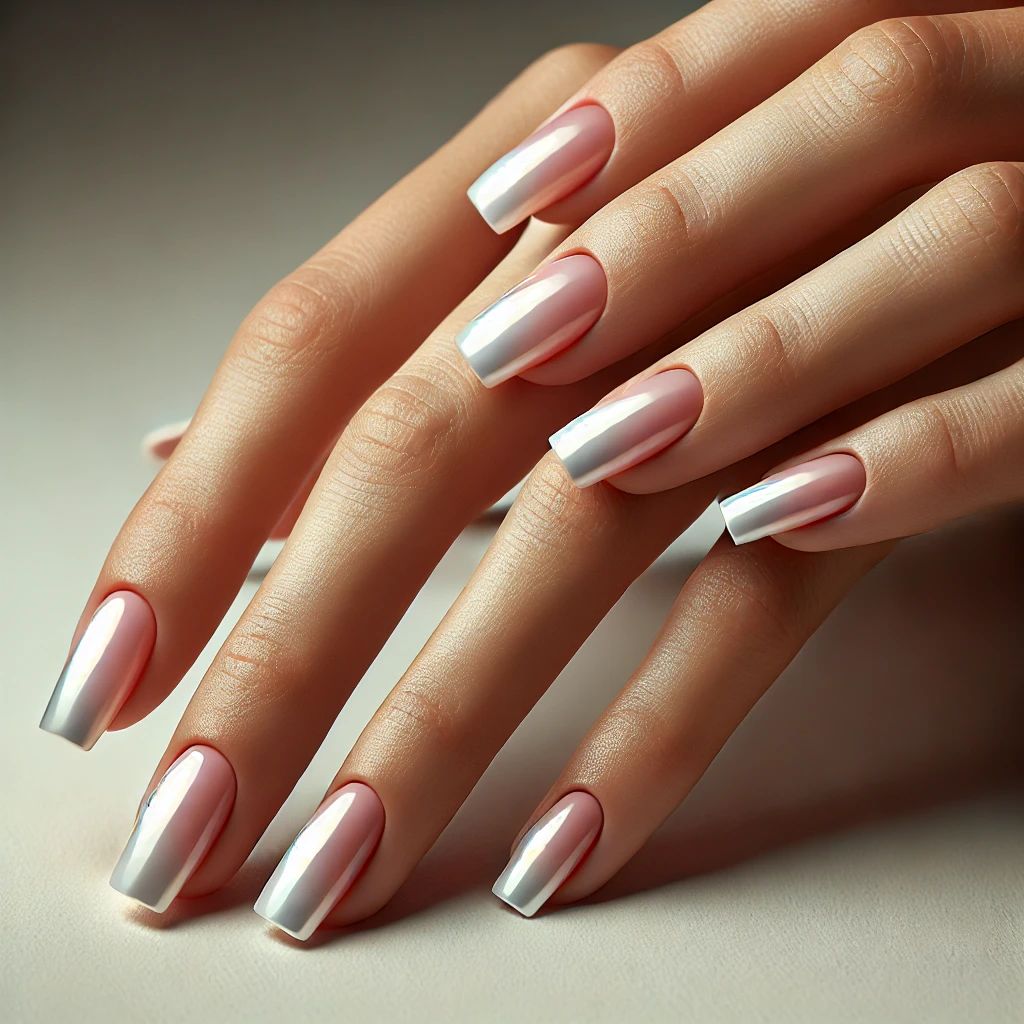 Chrome Gradient Pink with Silver Tips