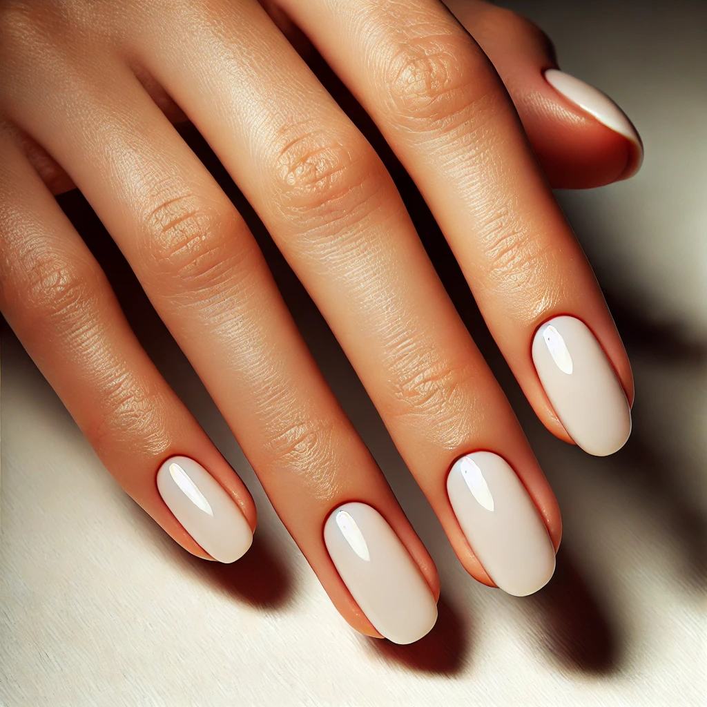 Classic Milky White Short Nails