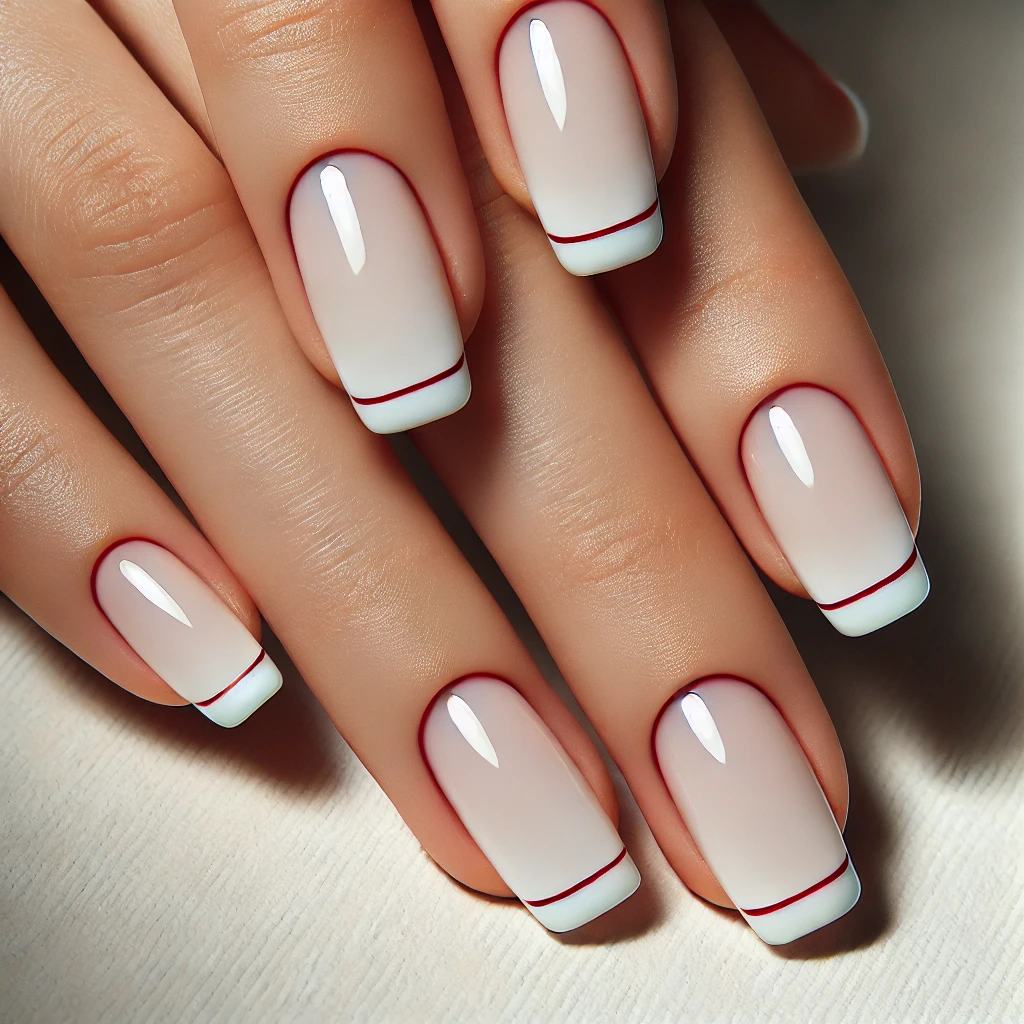 Classic White Chrome with Thin French Tips