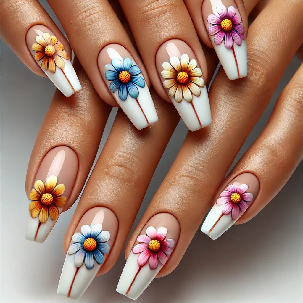 Contrasting Color Florals on a Nude Base