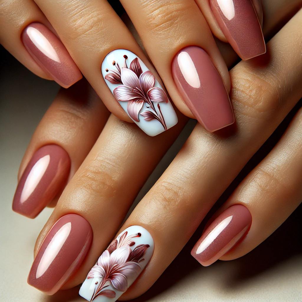 Dainty Lily Accents on Pink Chrome