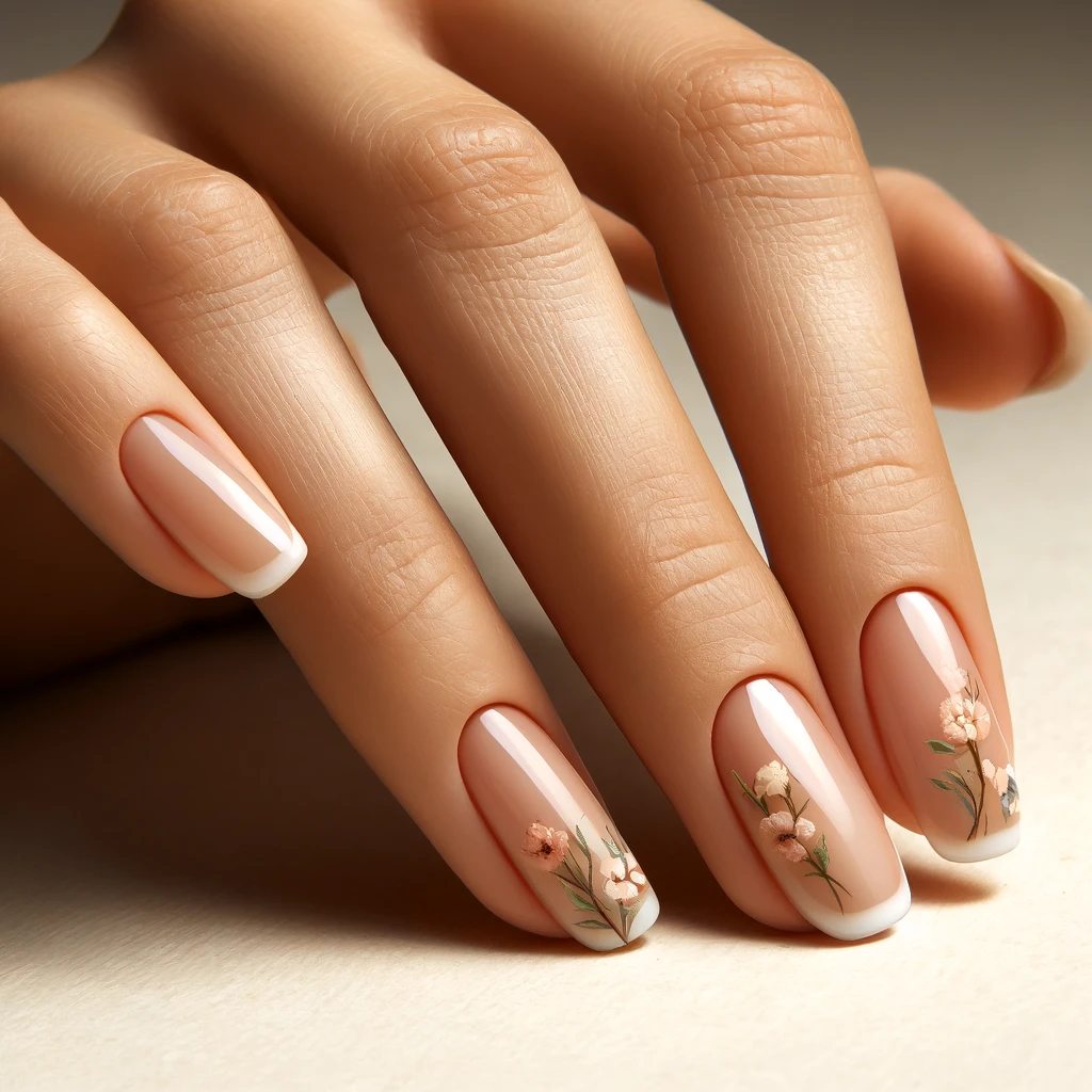 French Tip Floral Elegance