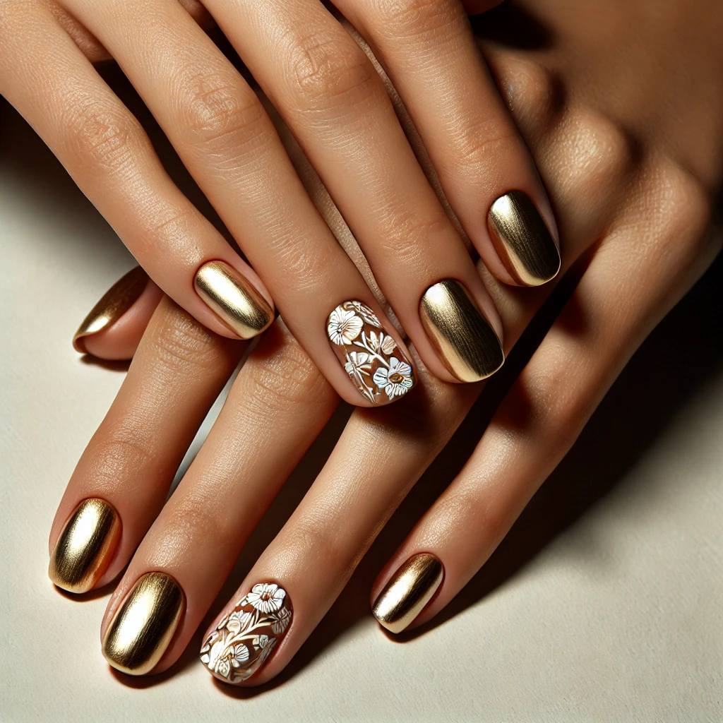 Gold Chrome Floral Patterns for a Regal Look