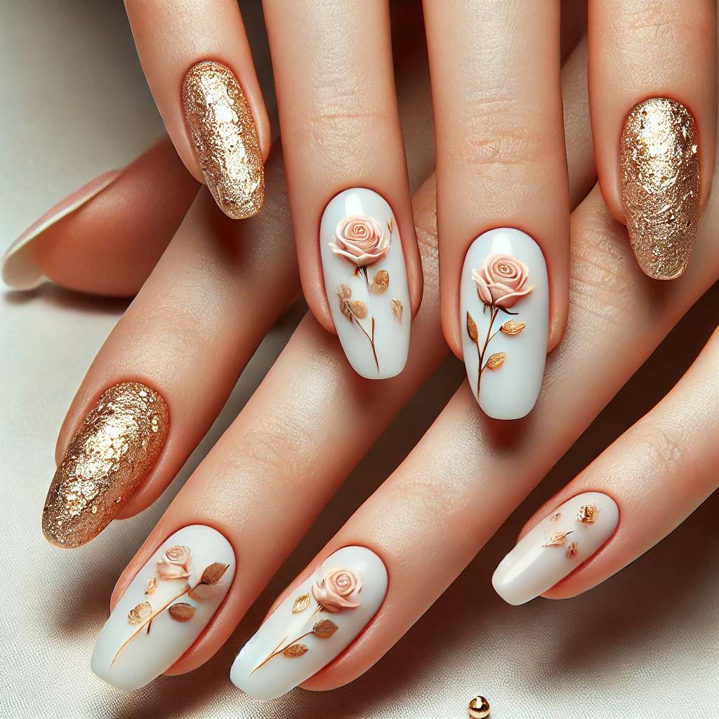 Gold Foil Rose Accents