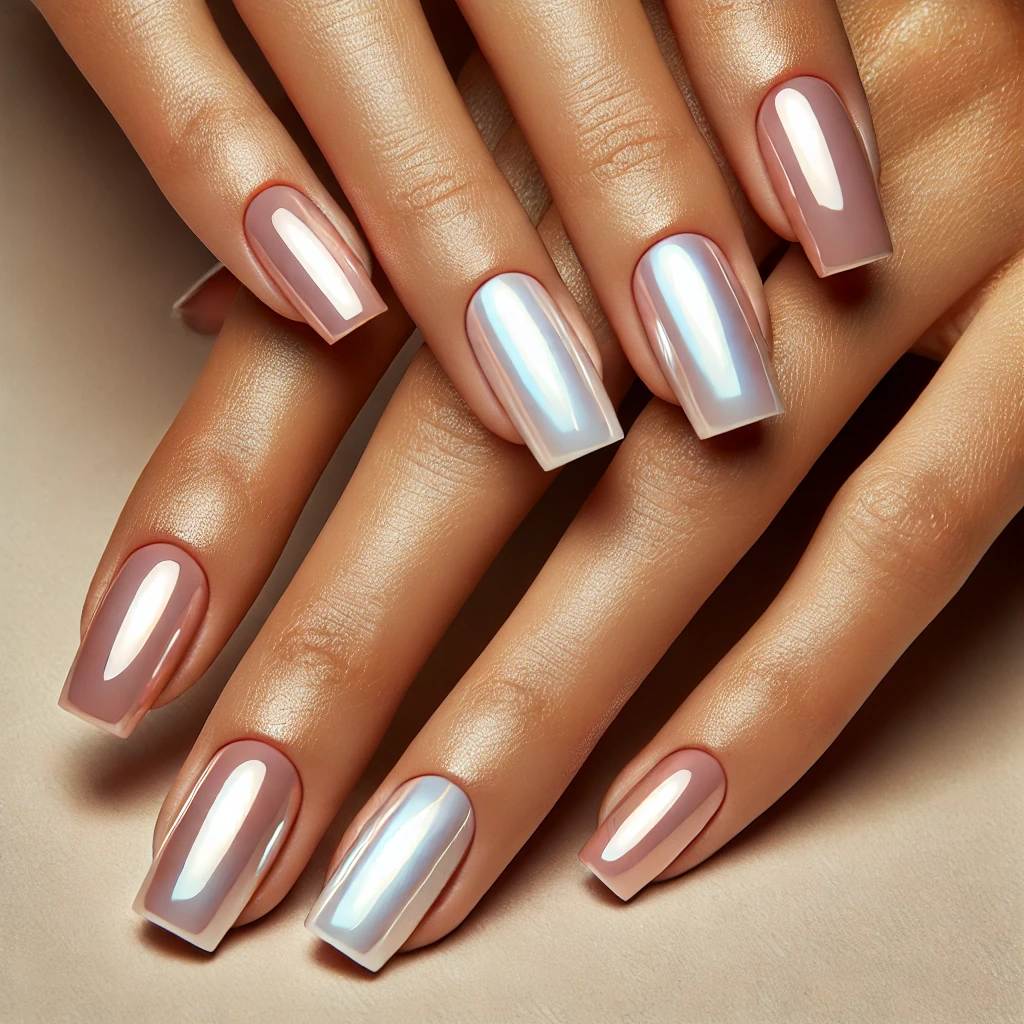 Light Pink Chrome with Minimalist Line Art