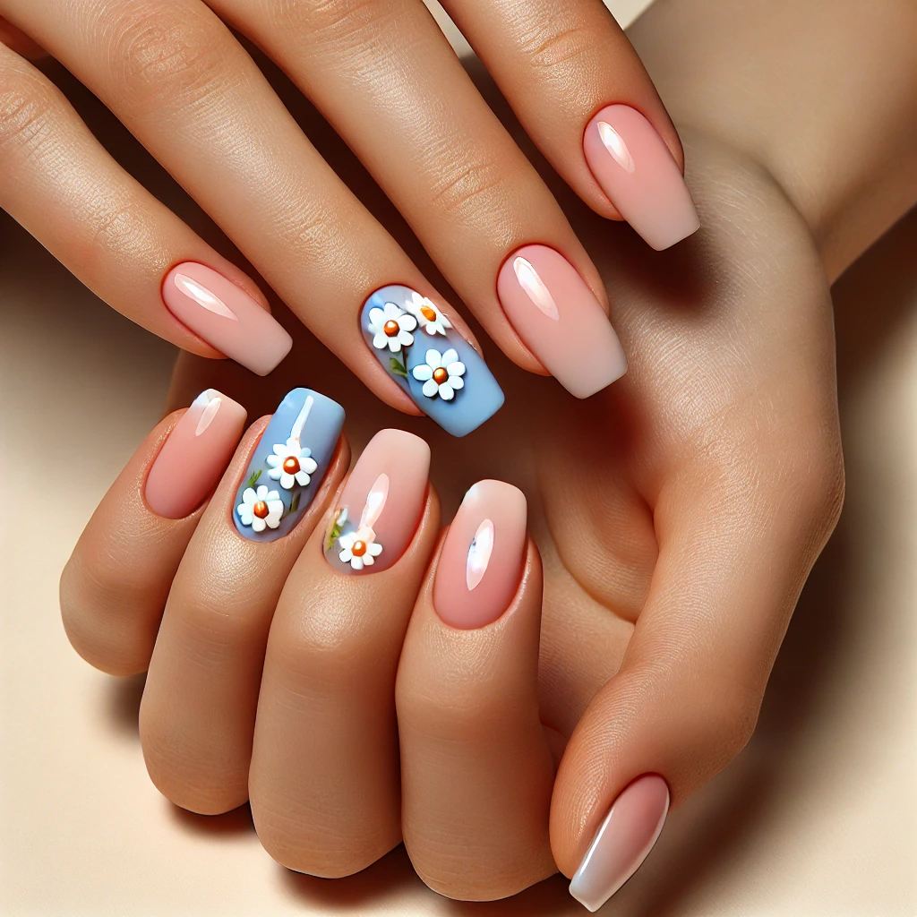 Ombre Pastels with Daisy Art