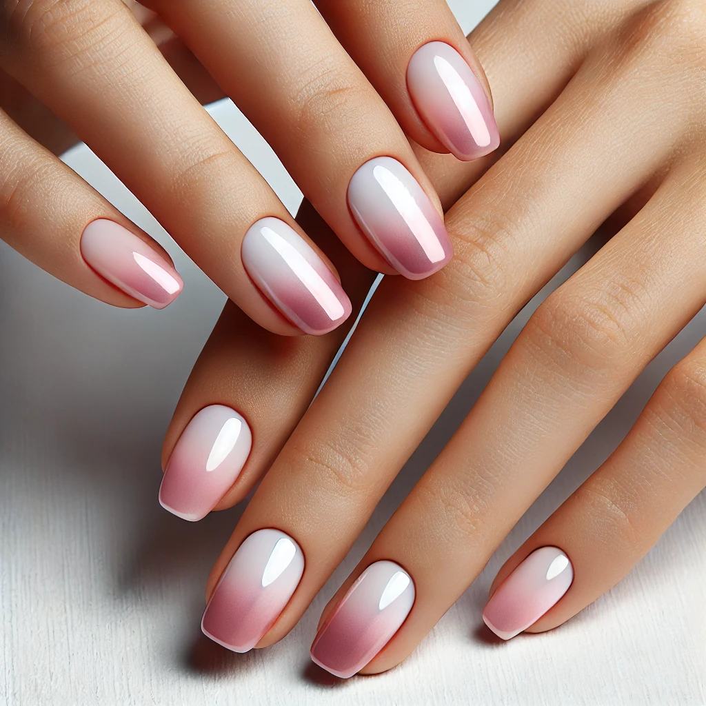 Ombre Pink Chrome French Tips