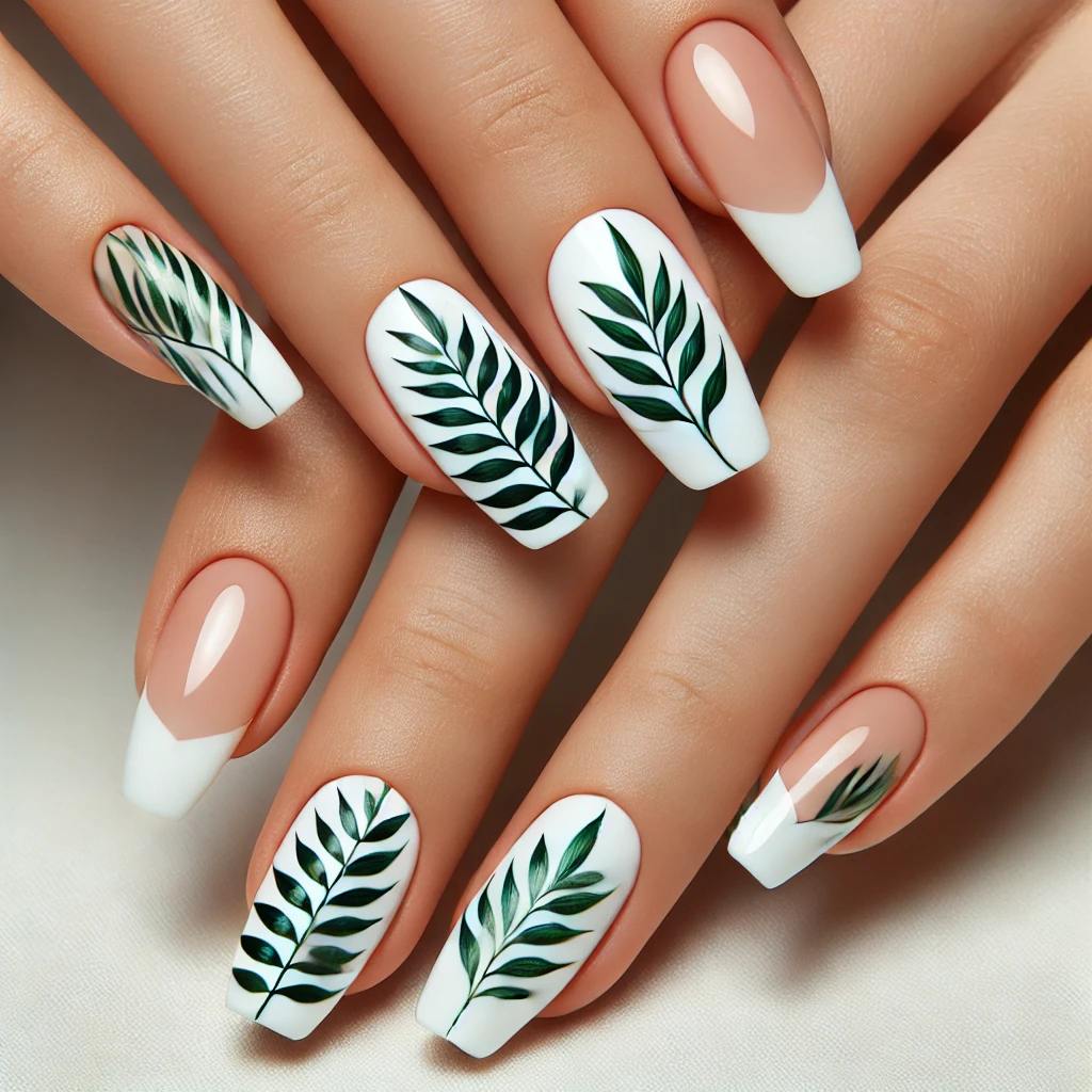 Palm Leaf French Tips