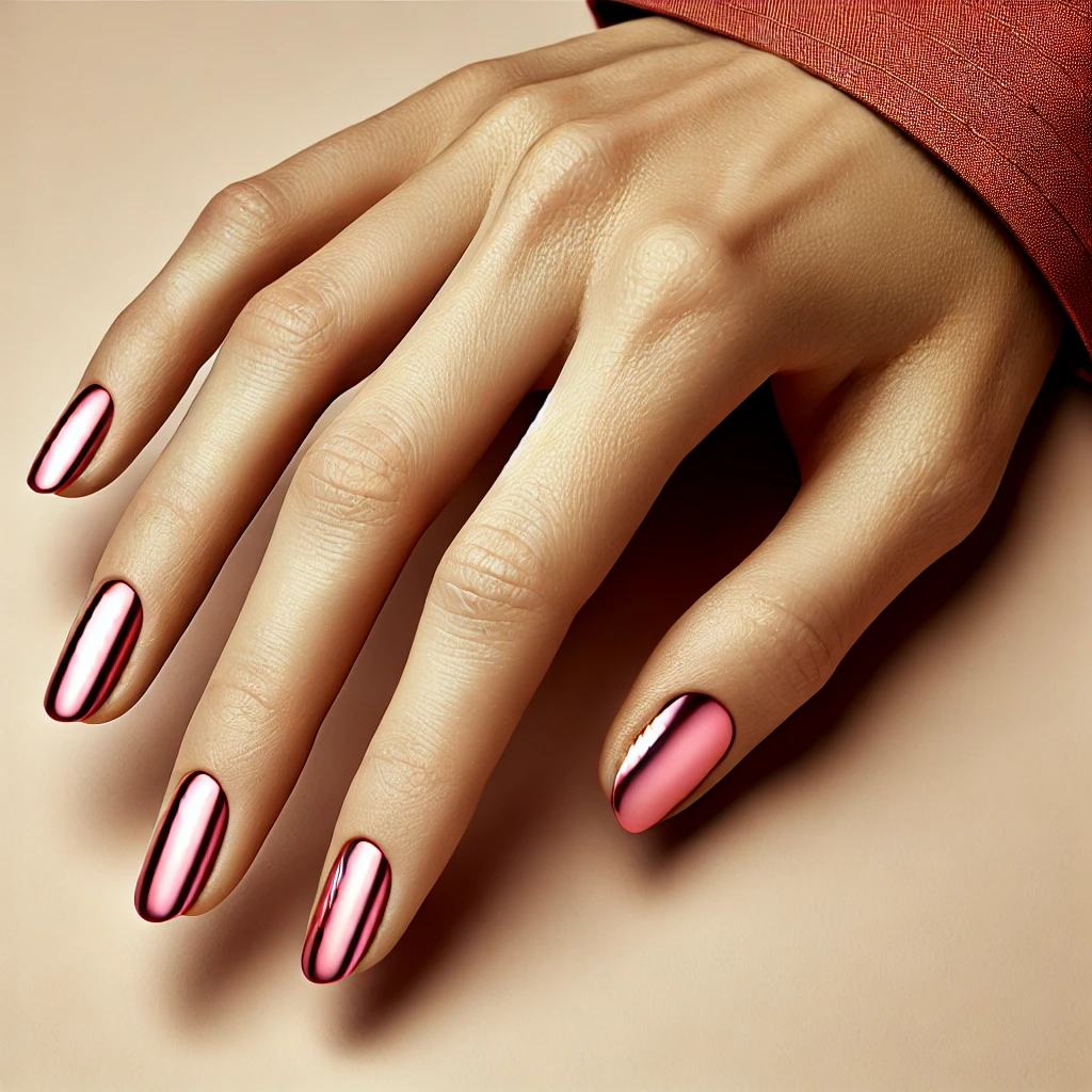 Pink Chrome Nails