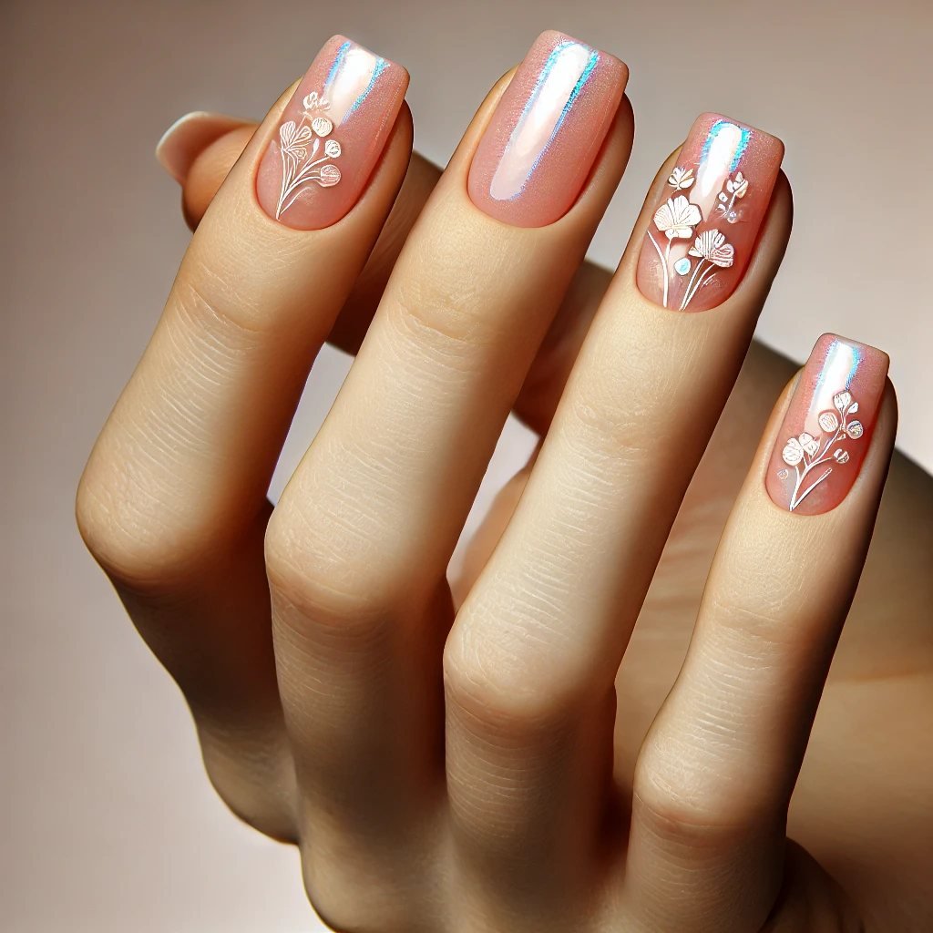 Pink Chrome with Abstract Floral Art