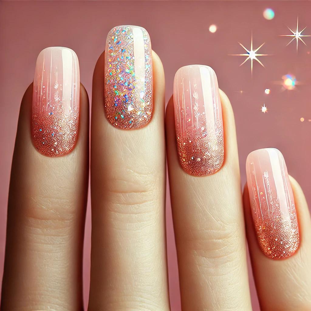 Rose Sorbet Glitter Gradient