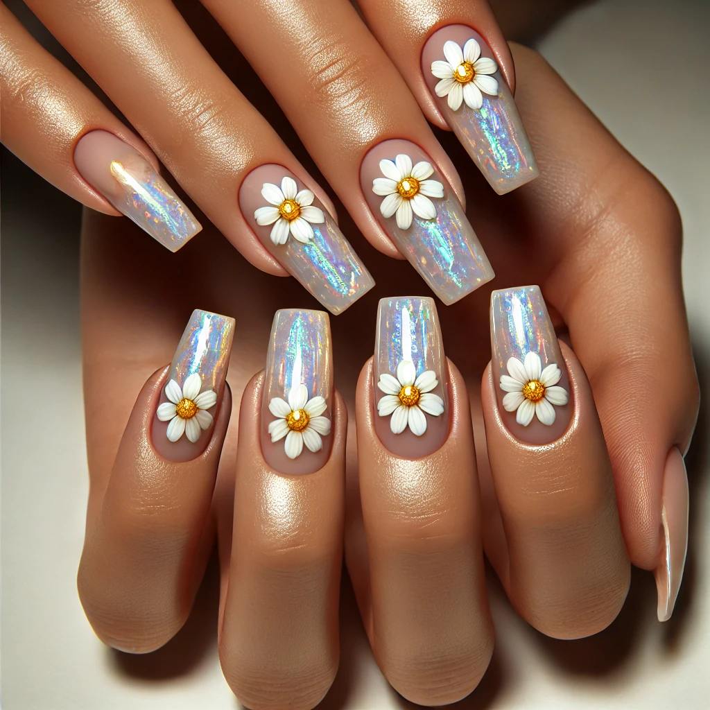 Shattered Glass Effect with Daisies