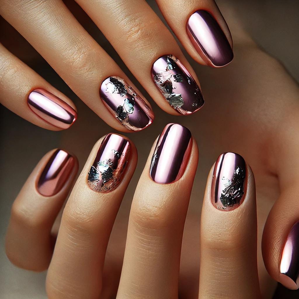 Silver Foil Accents on Pink Chrome