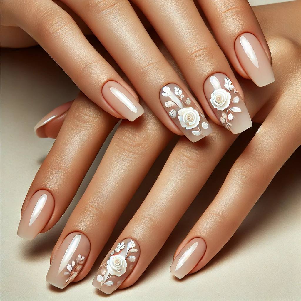 Translucent Rose Nails