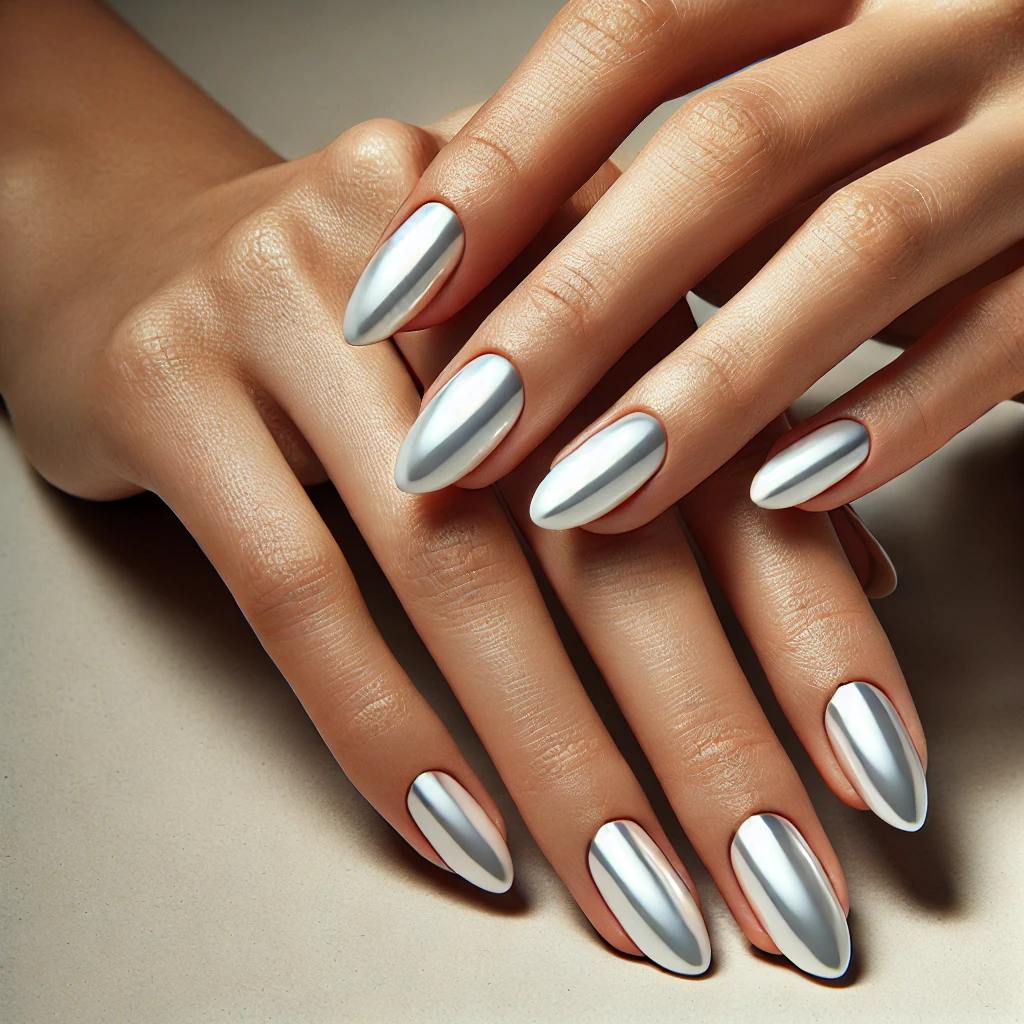 White Chrome Nails