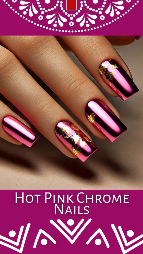 12 Hot Pink Chrome Nails That Shine Like a Mirror