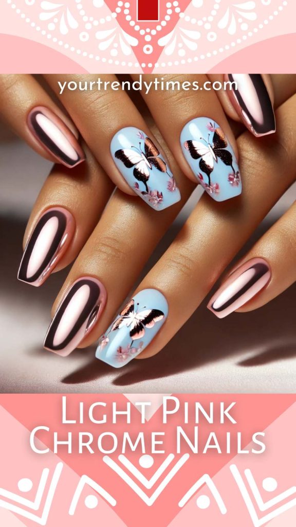 15 Trendy Light Pink Chrome Nails You Need to Try