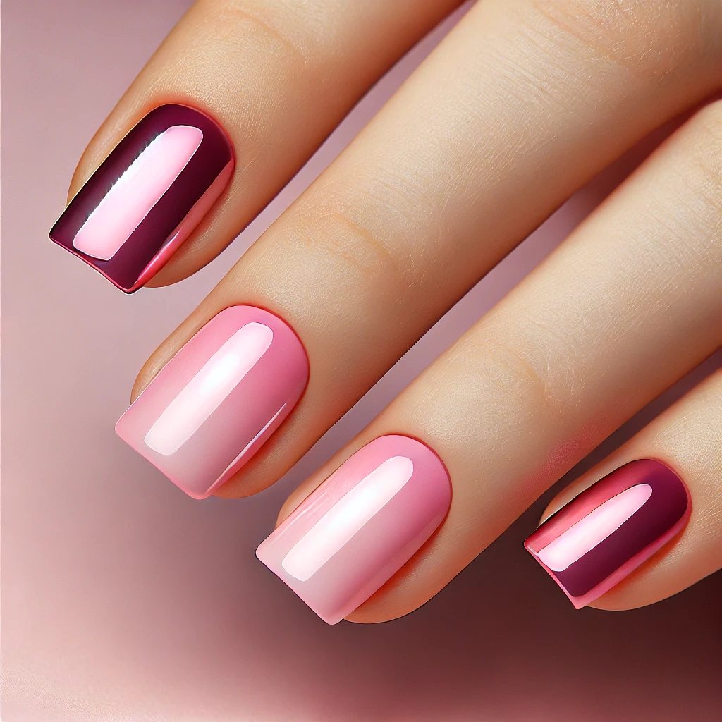 Baby Pink Chrome Gradient