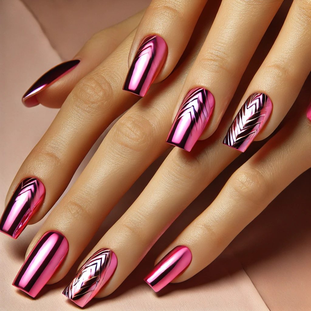 Chevron Chic Hot Pink Chrome