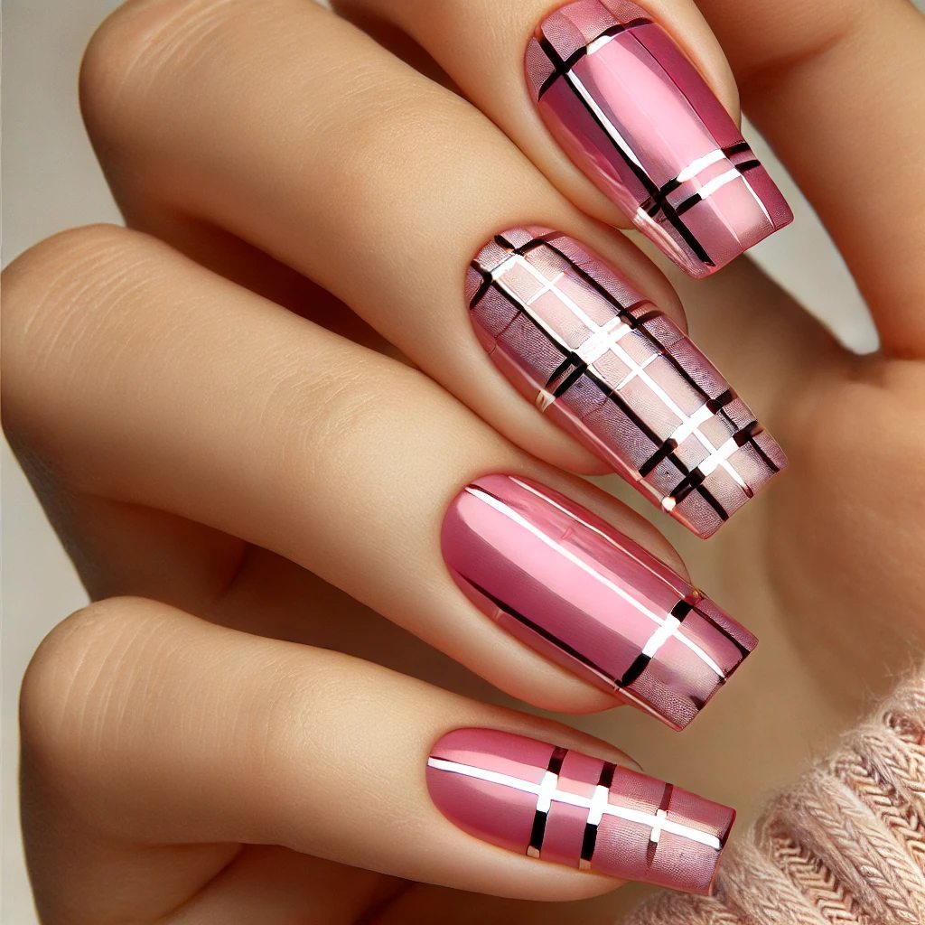 Chic Plaid Hot Pink Chrome