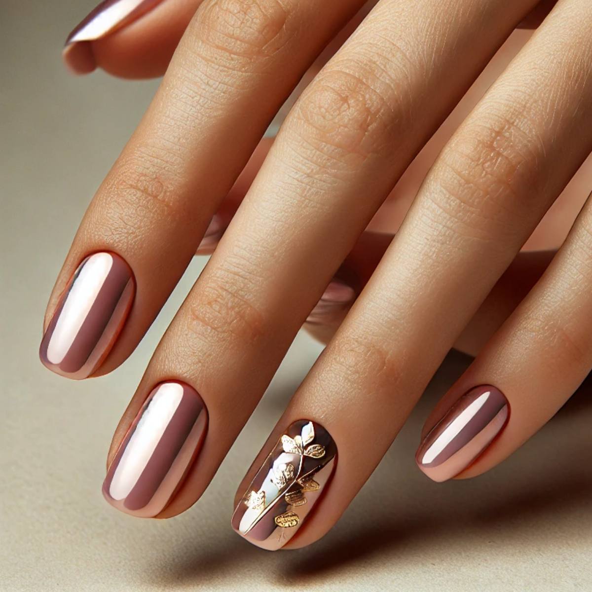 Light Pink Chrome Foil Leaves